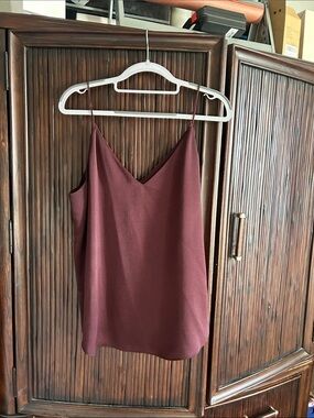 Express Burgundy V-Neck Satin Cami